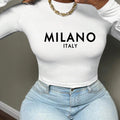 Women's Letter Print Round Neck Tee, Casual Long Sleeve Crew Neck T-shirt for Daily Wear, Ladies Clothes for All Seasons...