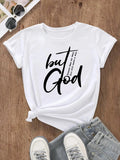Women's Letter Print Round Neck Tee, Fashion Casual Crew Neck Short Sleeve T-Shirt for Daily Holiday Vacation Outdoor...