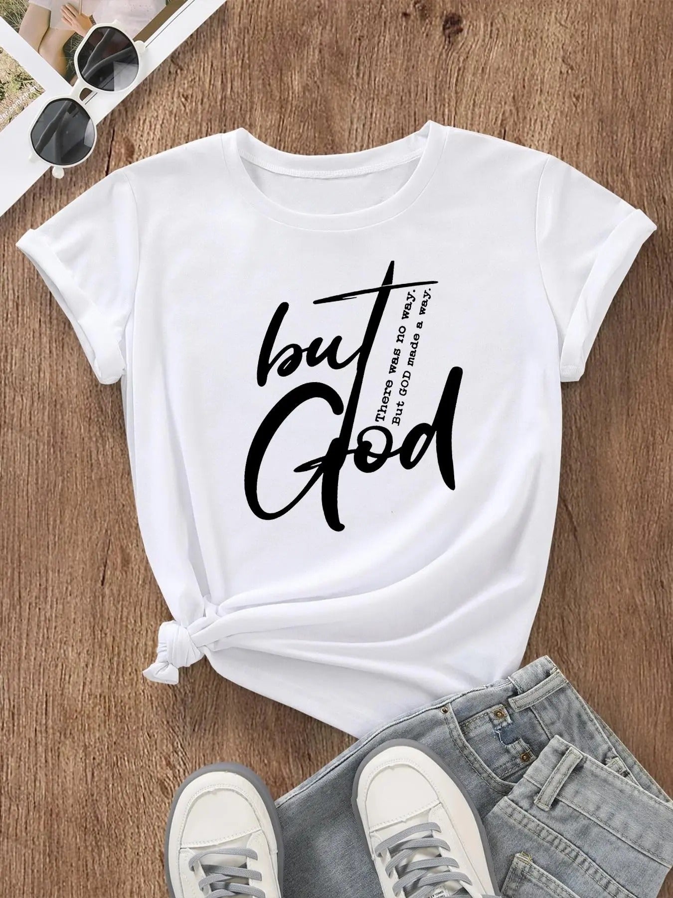 Women's Letter Print Round Neck Tee, Fashion Casual Crew Neck Short Sleeve T-Shirt for Daily Holiday Vacation Outdoor...
