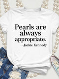 Women's Letter Print Round Neck Tee, Fashion Casual Crew Neck T-Shirt for Daily Holiday Vacation Outdoor Wear, Ladies...