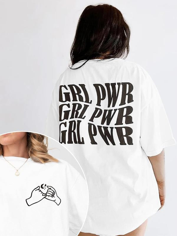 Women's Letter Print Round Neck Tee, Fashion Casual Crew Neck T-Shirt for Daily Holiday Vacation Outdoor Wear, Ladies...