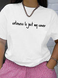 Women's Letter Print Round Neck Tee, Fashion Casual Crew Neck T-Shirt for Daily Holiday Vacation Outdoor Wear, Ladies...