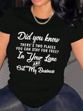 Women's Letter Print Round Neck Tee, Fashion Casual Crew Neck T-shirt for Daily Holiday Vacation Outdoor Wear, Ladies...