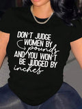 Women's Letter Print Round Neck Tee, Fashion Casual Crew Neck T-shirt for Daily Holiday Vacation Outdoor Wear, Ladies...
