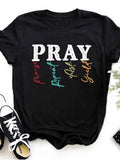 Women's Letter Print Round Neck Tee, Fashion Casual Short Sleeve T-shirt for Daily Wear, Ladies Summer...