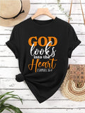 Women's Letter Print Round Neck Tee, Fashion Casual Short Sleeve T-shirt for Daily Wear, Ladies Summer...