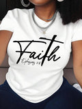 Women's Letter Print Round Neck Tee, Fashion Casual Short Sleeve T-shirt, Ladies Summer Clothes for Daily...