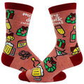 Women's Merry Drunkmas Socks Funny Christmas Party Beer Wine Lover Novelty Footwear Funny Graphic Socks Comfortable...