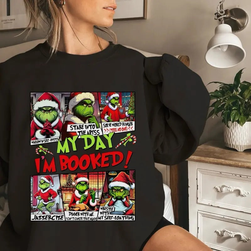 Women's Merry Griinch Longsleeve Crewneck Sweater - Pullover, Womenswear T-Shirts, Hoodie, Sweatshirt | GrindPrints.com