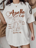 Women's Plain Round Neck Graphic Tee, Vintage Trendy Casual Figure Print Short Sleeve T-shirt for Daily Wear, Ladies...