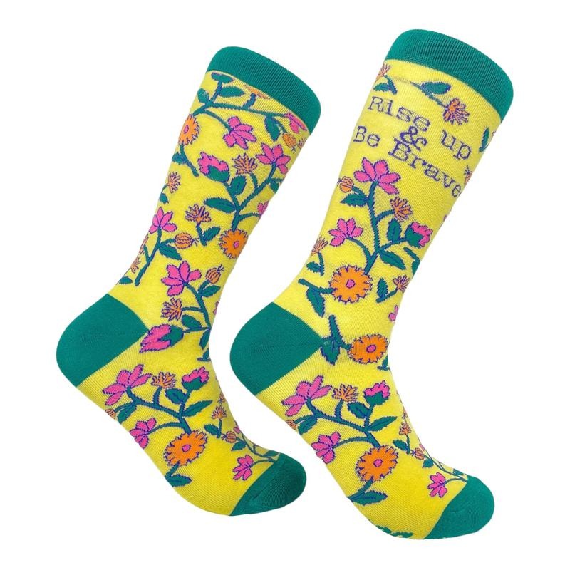 Women's Rise Up And Be Brave Socks Funny Motivational Inspirational Graphic Footwear Funny Graphic Socks Comfortable...