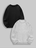 Women's Solid Color Round Neck Pullover Sweatshirt, Casual Long Sleeve Crew Neck Sweatshirt for Fall & Winter, Women's...
