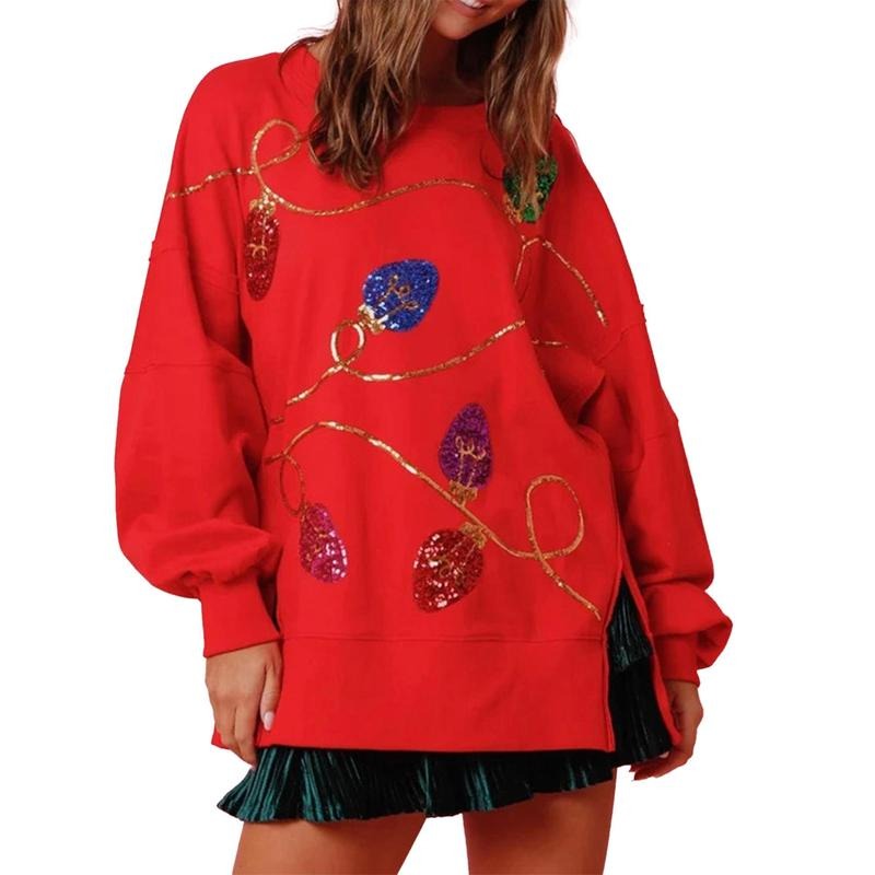 Women's Spring Autumn Knit Sweater White Long Sleeve Crewneck Bow Decor Knitwear T-Shirts, Hoodie, Sweatshirt
