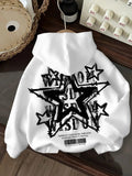 Women's Star & Letter Print Hoodie, Fashion Casual  Hooded Sweatshirt for Daily Holiday Outdoor Wear, Ladies Clothes for...