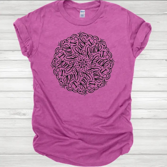 Women's Summer Regular Sleeve F It Mandala Polyester T-shirt Hoodie, Sweatshirt | GrindPrints.com