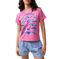 Women's Summer Shark Print Tops Casual Short Sleeve Round Neck Loose T-Shirts Blouses Fabric Womenswear Hoodie, Sweatshirt