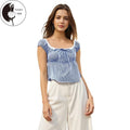 Women's Summer Tops Casual Loose Hem Stylish Plaid& Flower Print Short Sleeve T-Shirt Hoodie, Sweatshirt | GrindPrints.com