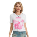Women's Summer Tops Slim Casual Round Neck Short Sleeve Flower Print Baby Tee Shirts Streetwear Clothes Cotton Lady...