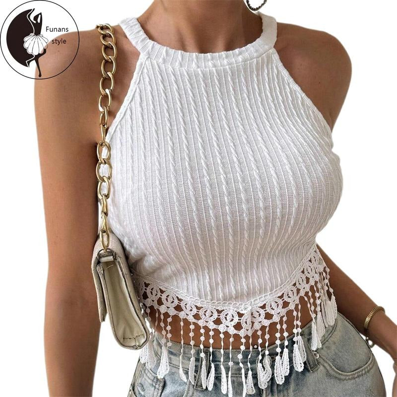 Women's Tassel Hem Vest Summer Sleeveless Cold Shoulder FashionableTank Tops T-Shirts, Hoodie, Sweatshirt | GrindPrints.com