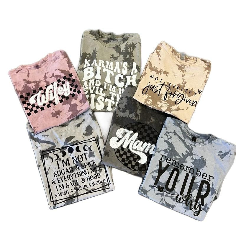 Women's Tiedye T-Shirt with Trendy Graphic Print - Comfy tees cute shirts Hoodie, Sweatshirt | GrindPrints.com