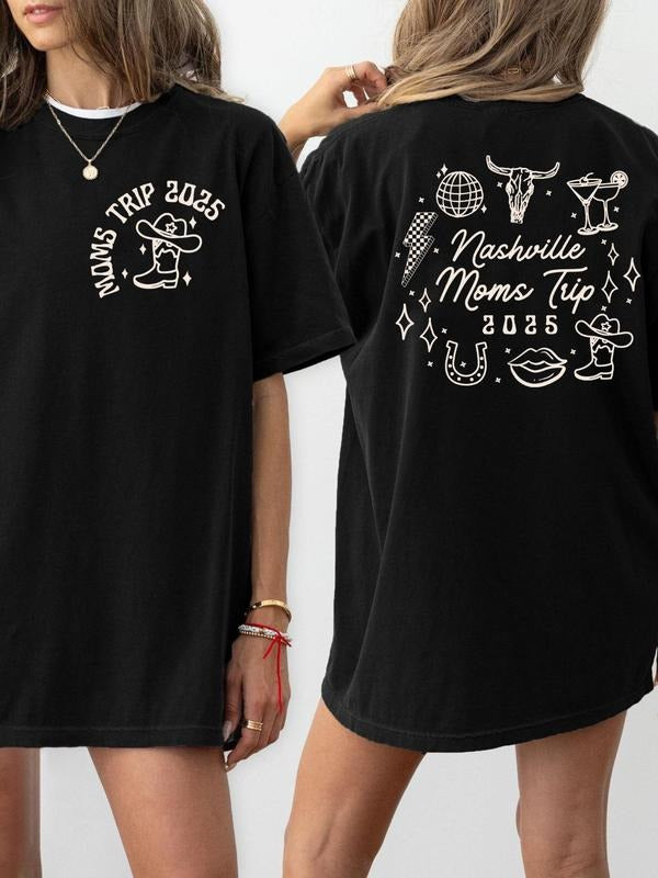 Vintage Figure & Animal Print Round Neck Casual Short Sleeve Summer Top Daily T-Shirts, Hoodie, Sweatshirt