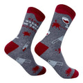 Women's Wine Makes Me Less Murdery Socks Funny Killer Drinking Footwear Funny Graphic Socks Comfortable Fitted Spandex...