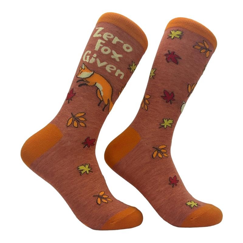 Women's Zero Fox Given Socks Funny Cute Wordplay Cursing Joke Footwear Funny Graphic Socks Comfortable Fitted Spandex...