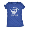 Womens All My Puns Are On Porpoise T Shirt Funny Sea Mammal Wordplay Joke Tee For Ladies Funny Womens T Shirts Cute...