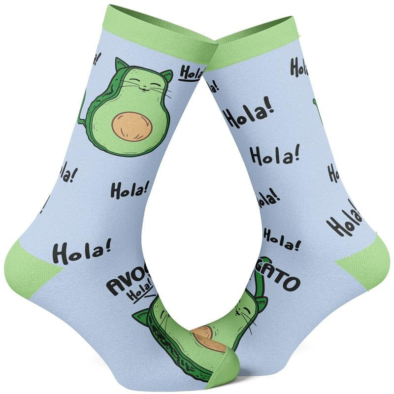 Womens Avogato Sock Cat Face Cute Novelty Hilarious Crazy Saying Footwear Funny Graphic Socks Comfortable Fitted Spandex...