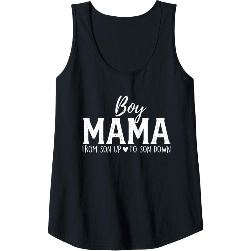 Womens Boy Mama From Son Upto Son Down Funny Mother's Day Fun Mom Tank Top Made in USA T-Shirts, Hoodie, Sweatshirt