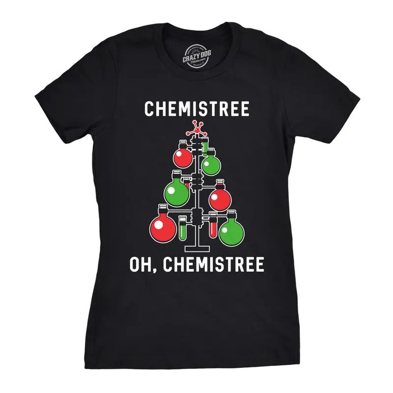 Womens Chemistree T shirt Funny Sarcastic Teacher Christmas Tee Nerdy Graphic Funny Womens T Shirts Cute Slimming Top...