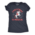 Womens Christmas Is Magical T Shirt Funny Santa Claus Fantasy Unicorn Tee For Ladies Funny Womens T Shirts Cute Slimming...