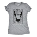 Womens Coffee Tarot Card Tshirt Funny Morning Cup Fortune Teller Tee Funny Womens T Shirts Cute Slimming Top Comfortable...