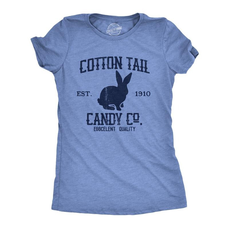 Womens Cotton Tail Candy Co T Shirt Funny Easter Sunday Chocolate Bunny Rabbit Tee For Ladies Funny Womens T Shirts Cute...
