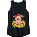 Womens Cute Pig Bandana Tee Sunflower Tank Top MADE IN USA Hoodie, Sweatshirt | GrindPrints.com