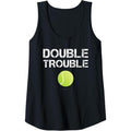 Womens Double Trouble Tanks - Funny Tennis Team Gift Tank Top T-Shirts, Hoodie, Sweatshirt | GrindPrints.com