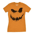 Womens Drippy Dan Pumpkin T Shirt Funny Halloween Jack O Lantern Creepy Smile Tee For Ladies Funny Womens T Shirts Cute...