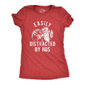 Womens Easily Distracted By Hos T Shirt Funny Xmas Party Santa Claus Adult Joke Tee For Ladies Funny Womens T Shirts Cute...