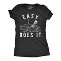Womens Easy Does It T Shirt Funny Skeleton Coffin Death Joke Tee For Ladies Funny Womens T Shirts Cute Slimming Top...