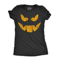 Womens Evil Eddie Pumpkin T Shirt Funny Halloween Jack O Lantern Dark Smile Tee For Ladies Funny Womens T Shirts Cute...