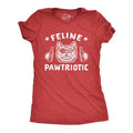 Womens Feline Pawtriotic T Shirt Funny Pet Cat 4th of July Graphic Novelty Tee Funny Womens T Shirts Cute Slimming Top...