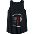 Womens Firefighter Mom Fireman Patriotic American Flag Tank Top made in USA T-Shirts, Hoodie, Sweatshirt | GrindPrints.com