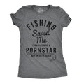 Womens Fishing Saved Me From Becoming A Pornstar T Shirt Funny Outdoor Tee Funny Womens T Shirts Cute Slimming Top...