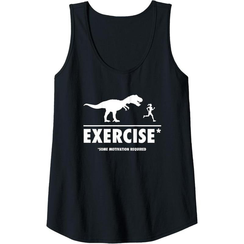 Womens Funny T Rex exercise motivation required tank top shirt Tank Top Made in USA Hoodie, Sweatshirt | GrindPrints.com