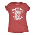 Womens Funny T Shirts Chirstmas Movies And Cocoa Sarcastic Xmas Graphic Tee For Ladies Funny Womens T Shirts Cute...