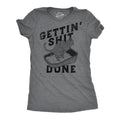 Funny Gettin Shit Done Sarcastic Cat Poop Joke Funny Cute Slimming Top Comfortable Soft Black T-Shirts, Hoodie, Sweatshirt