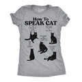 Womens Funny T Shirts How To Speak Cat Sarcastic Kitten Joke Novelty Tee For Ladies Funny Womens T Shirts Cute Slimming...