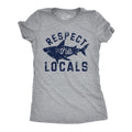 Womens Funny T Shirts Respect The Locals Sarcastic Shark Graphic Novelty Tee For Ladies Funny Womens T Shirts Cute...