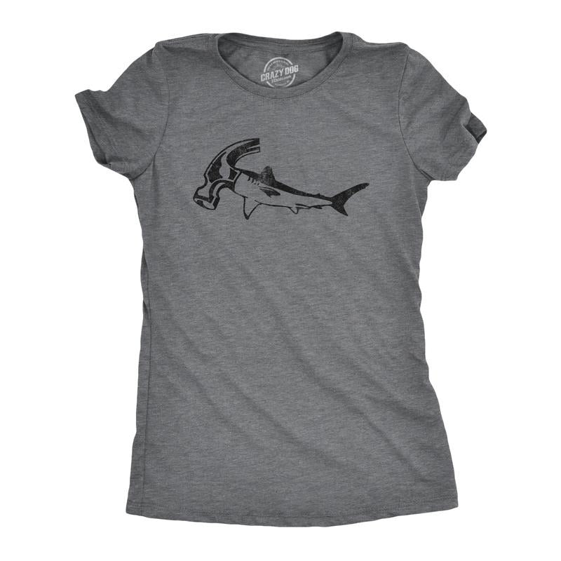 Womens Hammer Head Shark T Shirt Funny Shark Week Tool Joke Tee for Ladies Funny Womens T Shirts Cute Slimming Top...