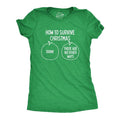 Womens How To Survive Christmas Tshirt Funny Family Drinking Holiday Beer Wine Graphic Tee Funny Womens T Shirts Cute...